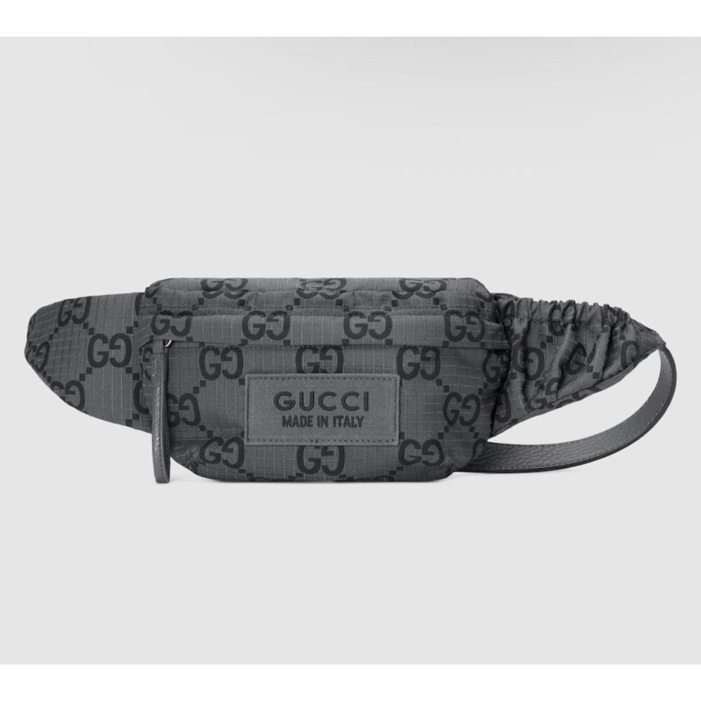 BNWT Gucci Grey GG Nylon Ripstop Belt Bag Size 90/36 $1,300